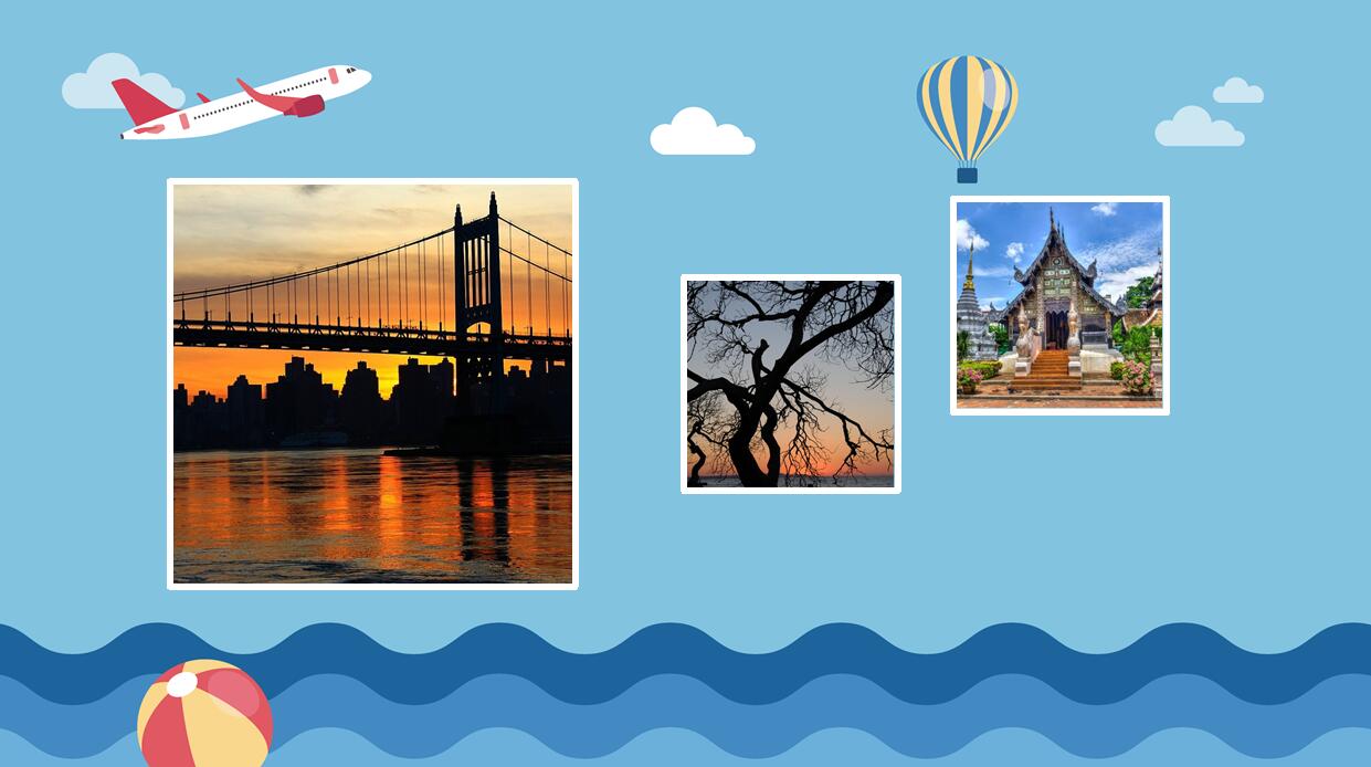 简约卡通纪念相册ppt模板