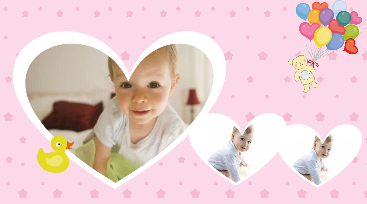 卡通儿童成长相册PPT模板