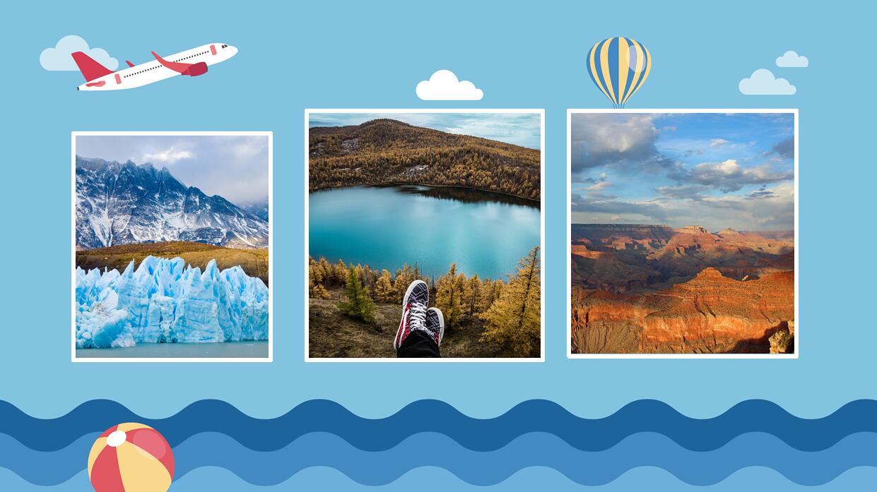 简约卡通纪念相册ppt模板