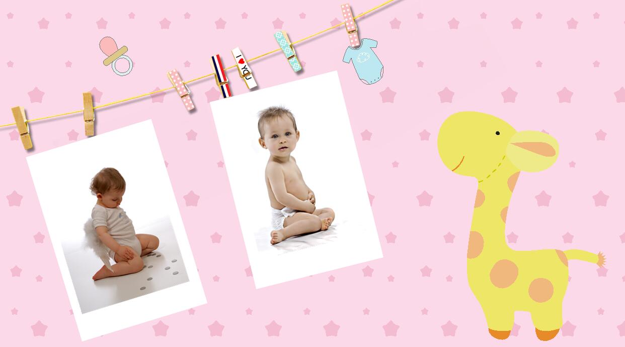 卡通儿童成长相册PPT模板