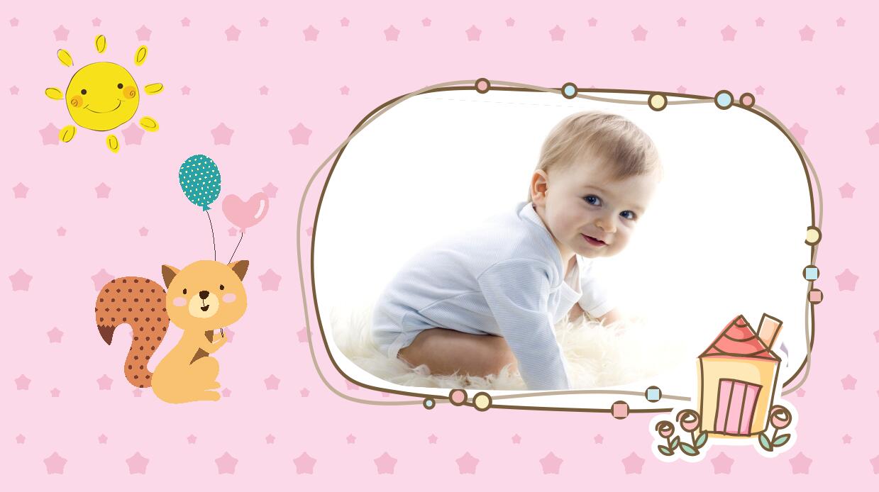 卡通儿童成长相册PPT模板