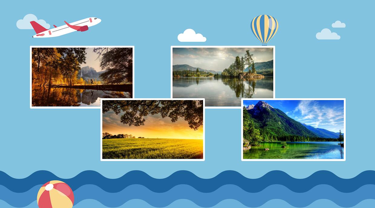 简约卡通纪念相册ppt模板