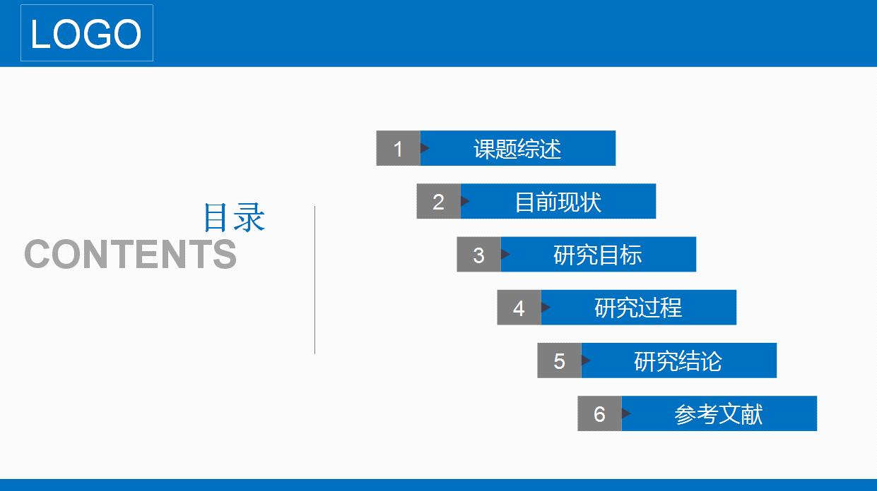 经典蓝色研究生毕业论文ppt模板
