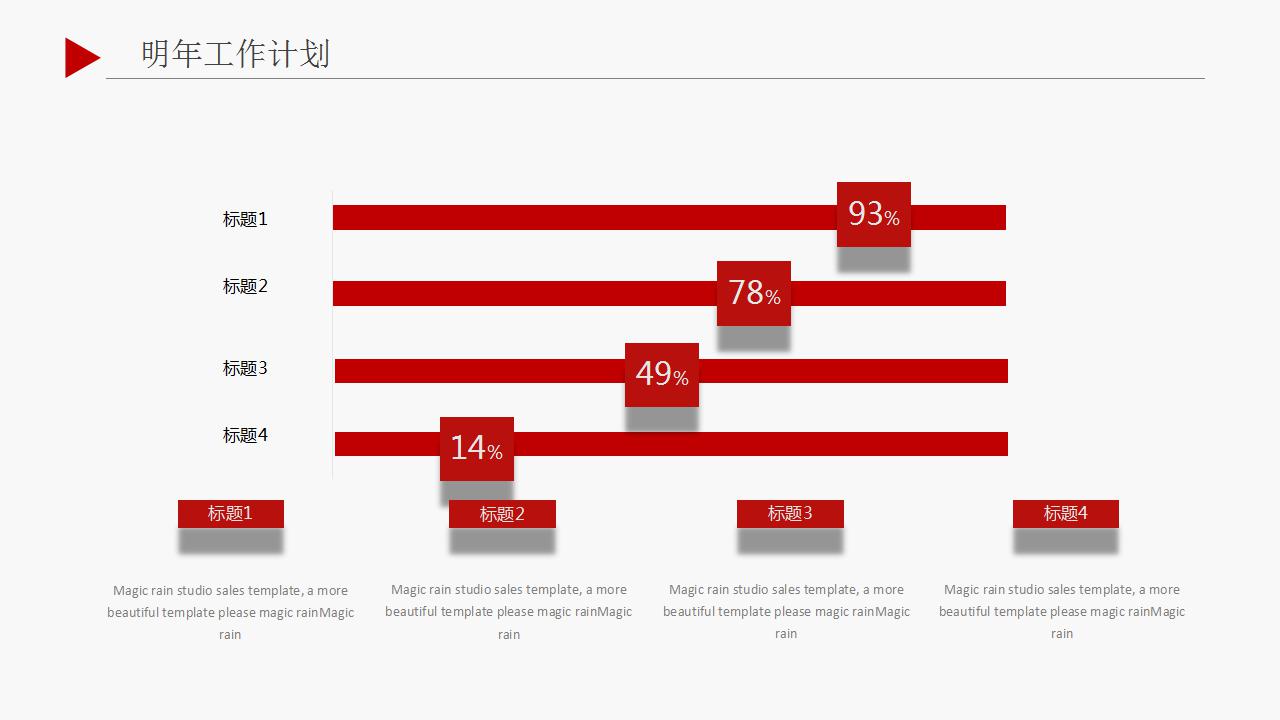 红色简约试用期工作总结ppt模板