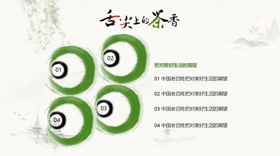 简约清新古典扁平工作汇报ppt模板