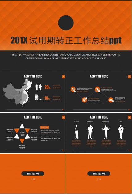 试用期转正工作总结ppt模板