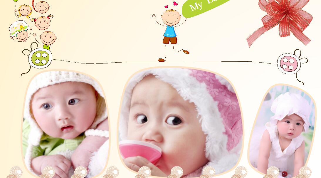 时尚卡通生日贺卡ppt模板