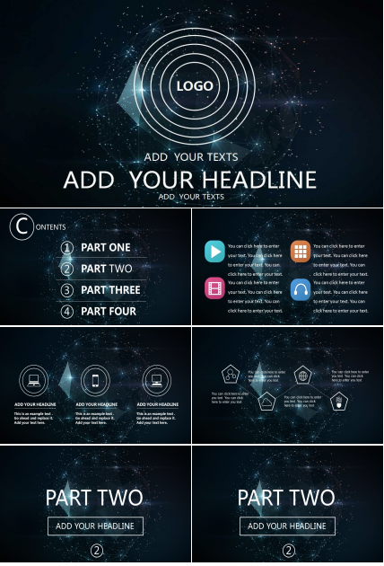 宇宙星空科技感通用PPT模板