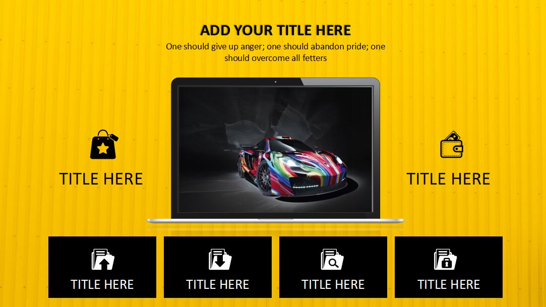 简约黄色商务汇报ppt模板