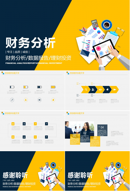 精美简洁财务分析汇报ppt模板