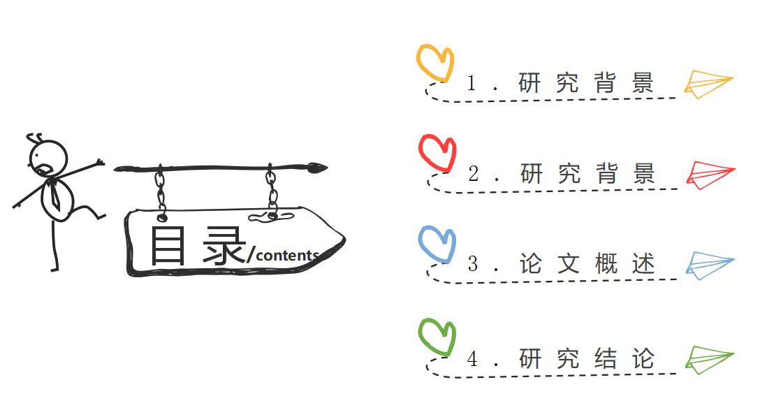 卡通手绘小人论文答辩ppt模板