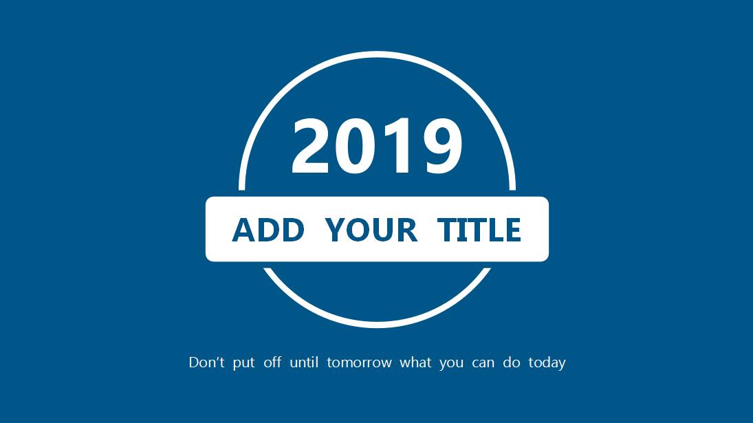 蓝色英文工作计划ppt模板