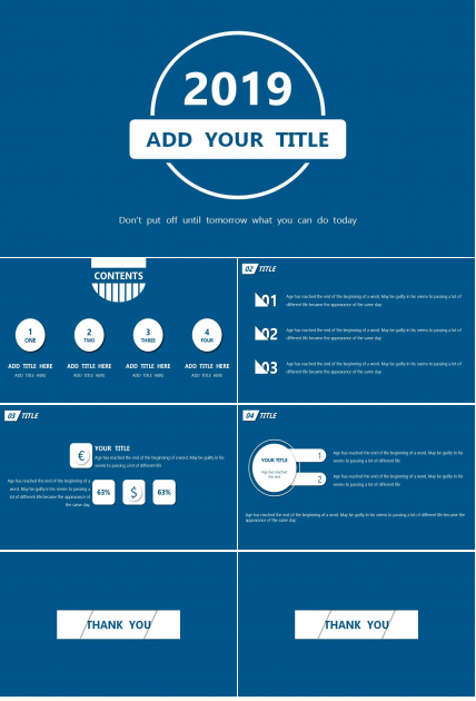 蓝色英文工作计划ppt模板