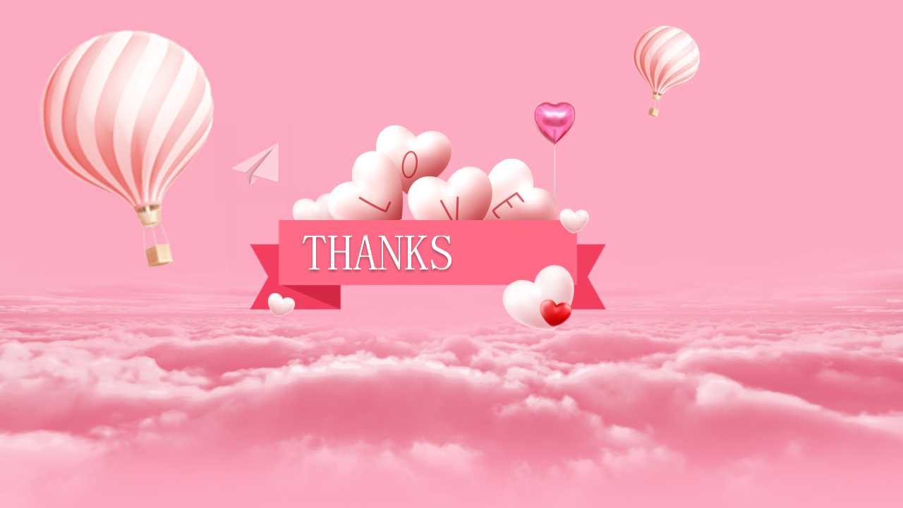 粉色卡通爱情告白ppt模板