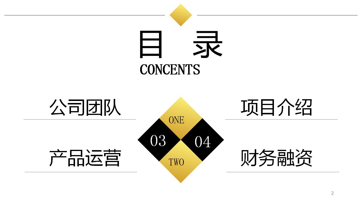 黑色简约商业融资创业计划书ppt模板