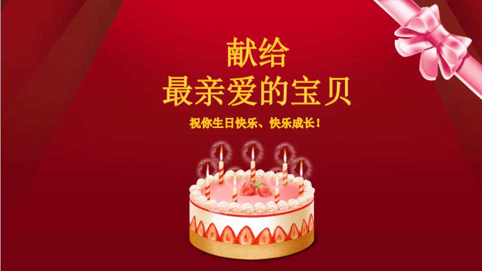 生日快乐ppt动态模板