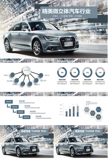 精美微立体汽车行业ppt模板