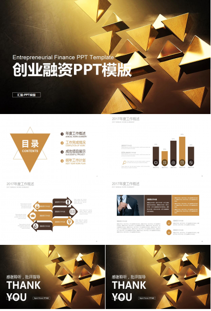 高端时尚创业融资工作汇报ppt模板