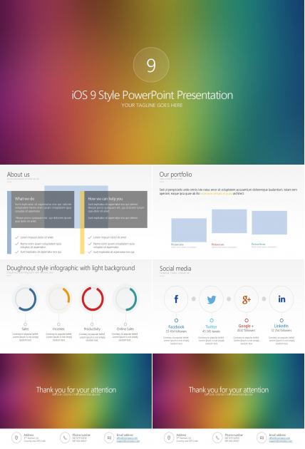 简约时尚ios风格销售工作汇报ppt模板
