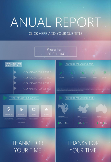 清新时尚ios风格个人工作汇报ppt模板