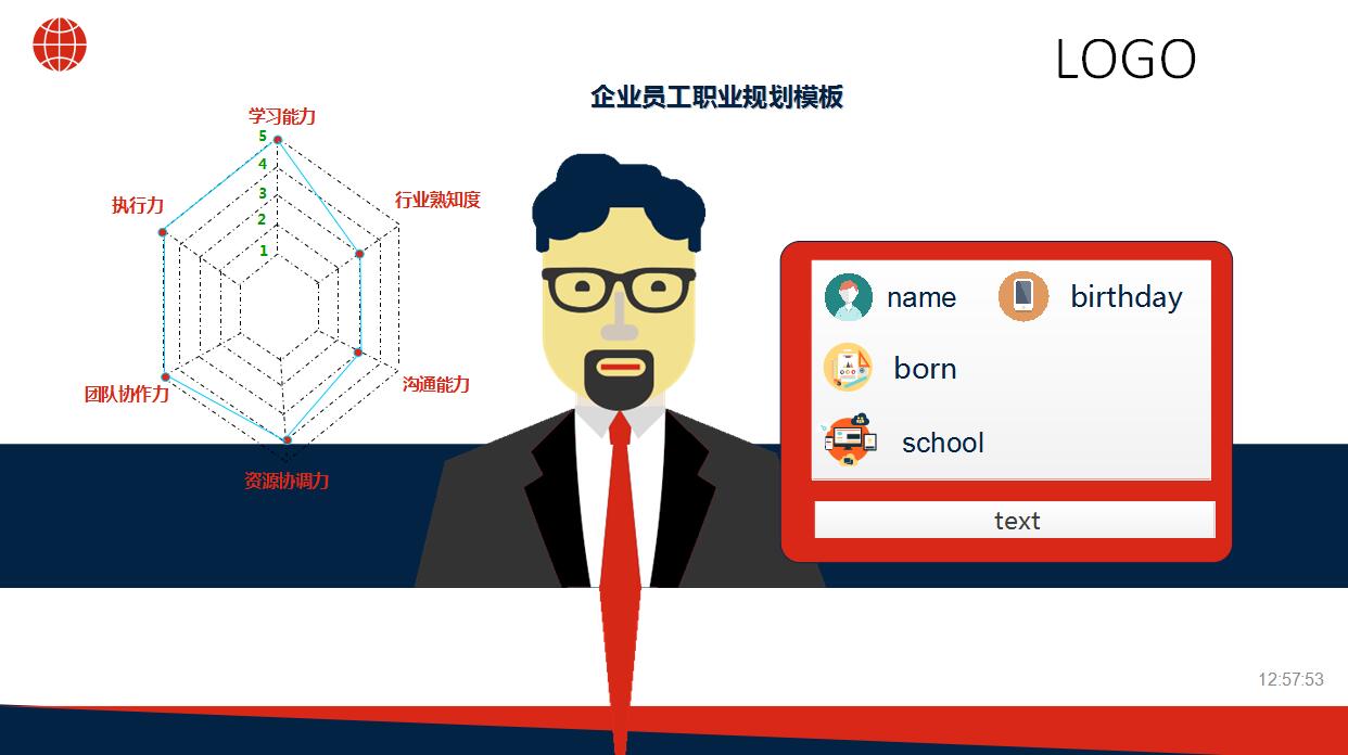 时尚卡通企业员工职业规划ppt模板