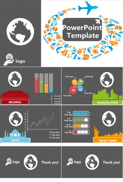 欧美风年终工作汇报商务ppt模板