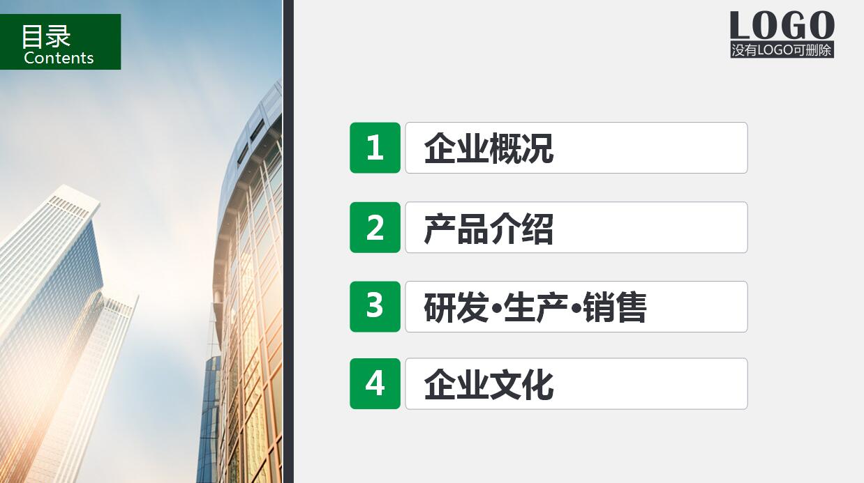 清爽绿色企业宣传产品业务ppt模板