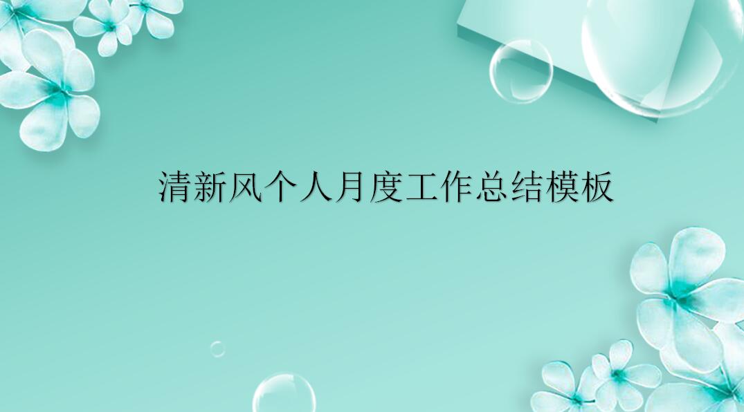 个人月度工作总结模板