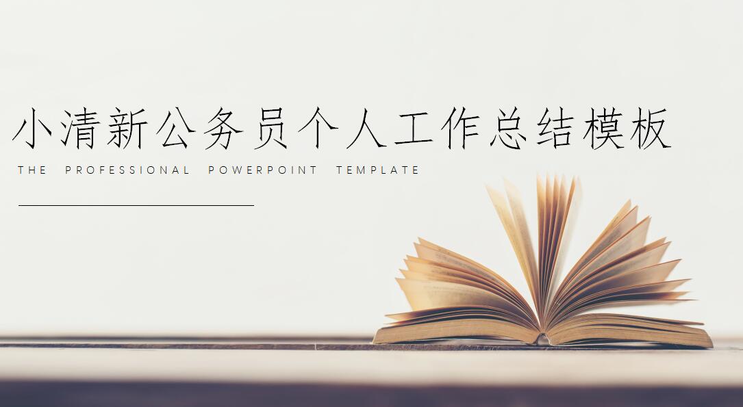 简约小清新公务员个人工作总结ppt模板
