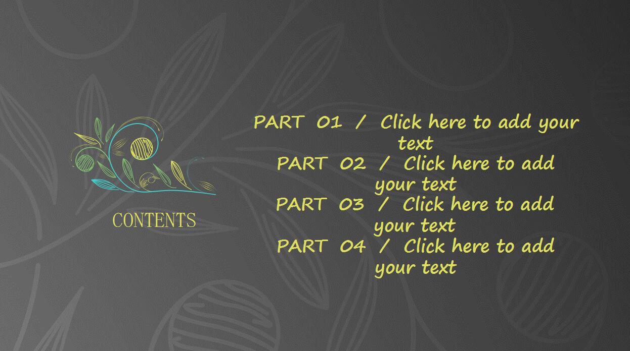 欧美大气花纹年度汇报ppt模板