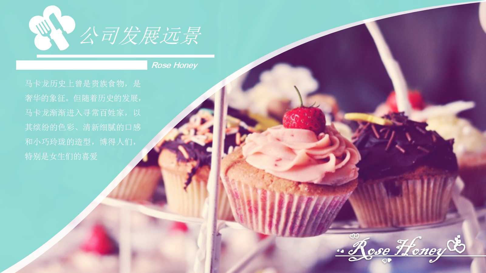 蛋糕店ppt模板手绘