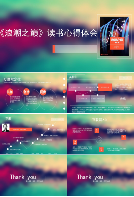 清新时尚ios风读书心得体会ppt模板