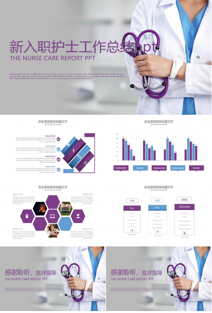 护士个人述职ppt模板