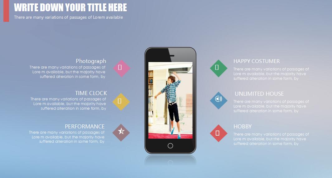 时尚ios风格项目工作汇报ppt模板