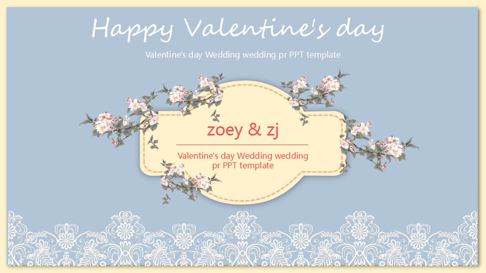 小清新爱情ppt模板