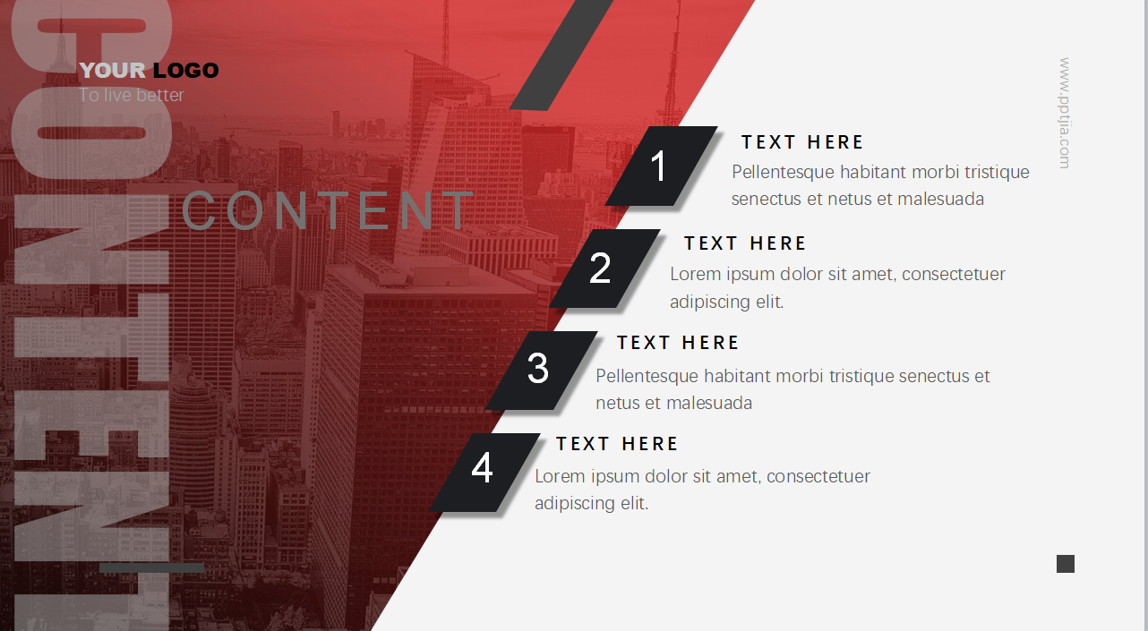 绯红色高端年终总结汇报ppt模板