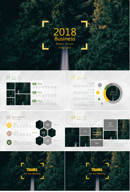 小清新商务年终总结ppt模板