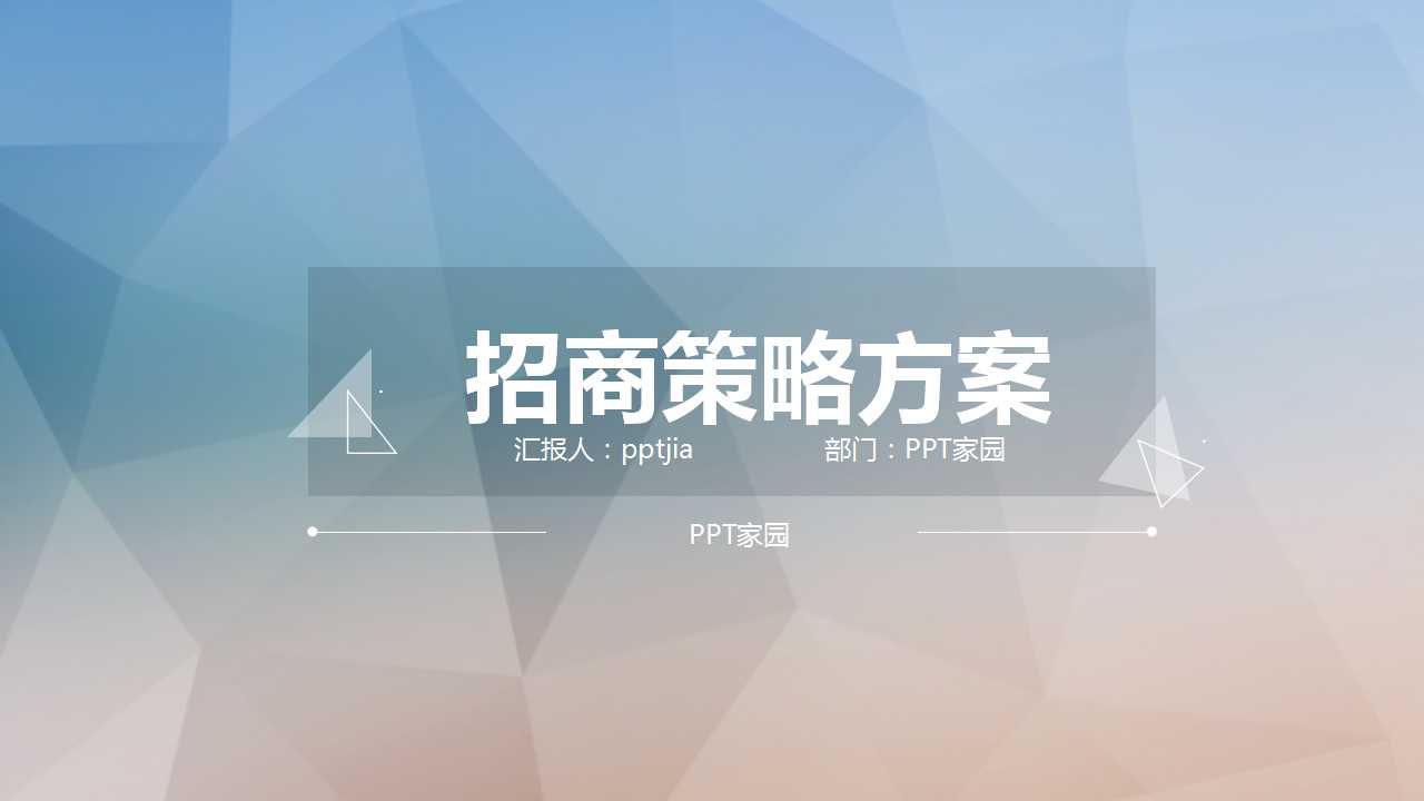 招商策略方案ppt