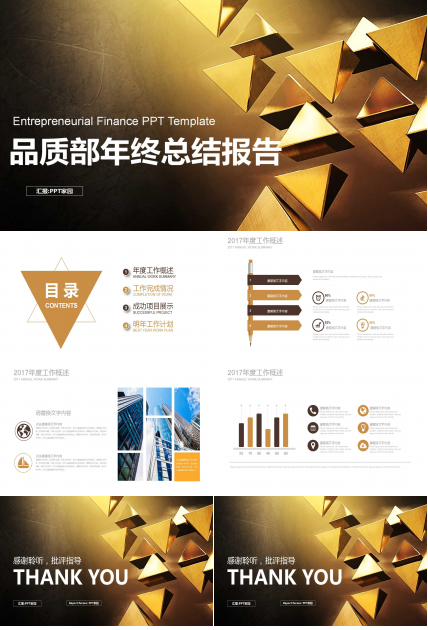 品质部年终总结报告ppt模板