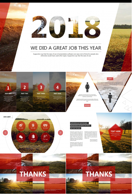 精美的PPT背景景观模板下载