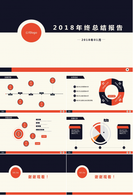 2018年终总结报告ppt模板