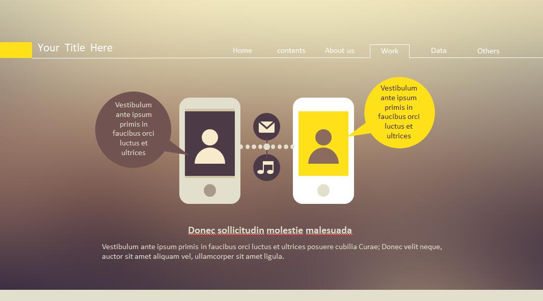 扁平化磨砂商务PPT模板