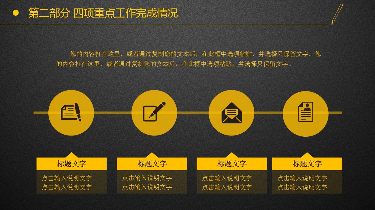 黑色简约年度工作总结ppt模板