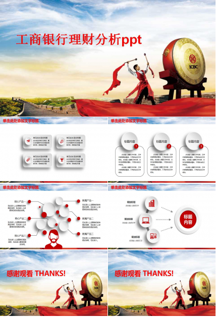 工商银行理财分析ppt模板