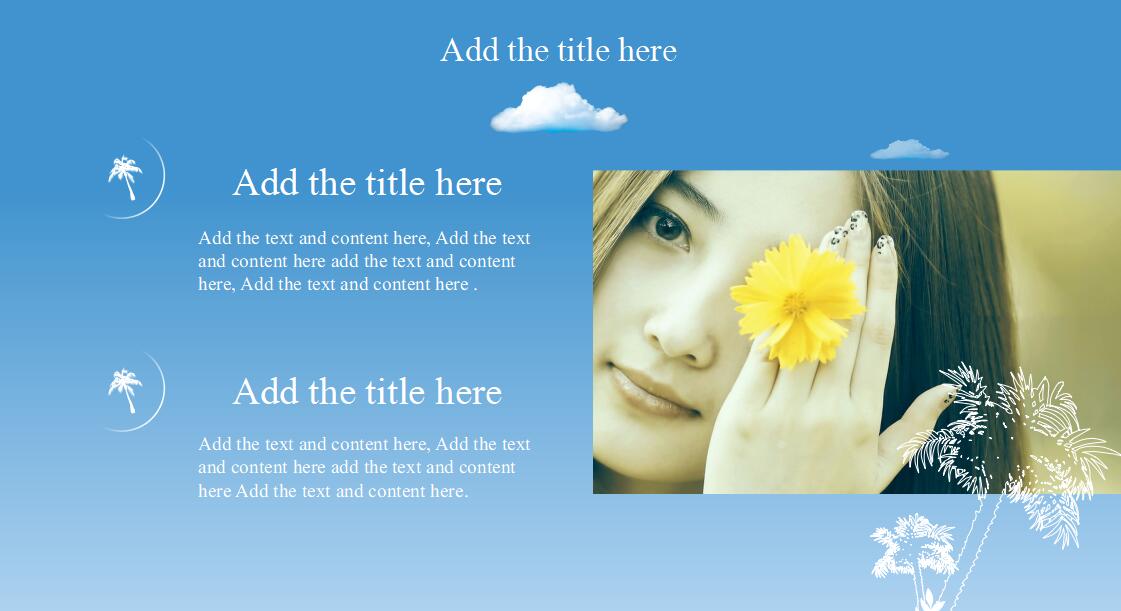 椰树小清新工作计划总结汇报ppt模板