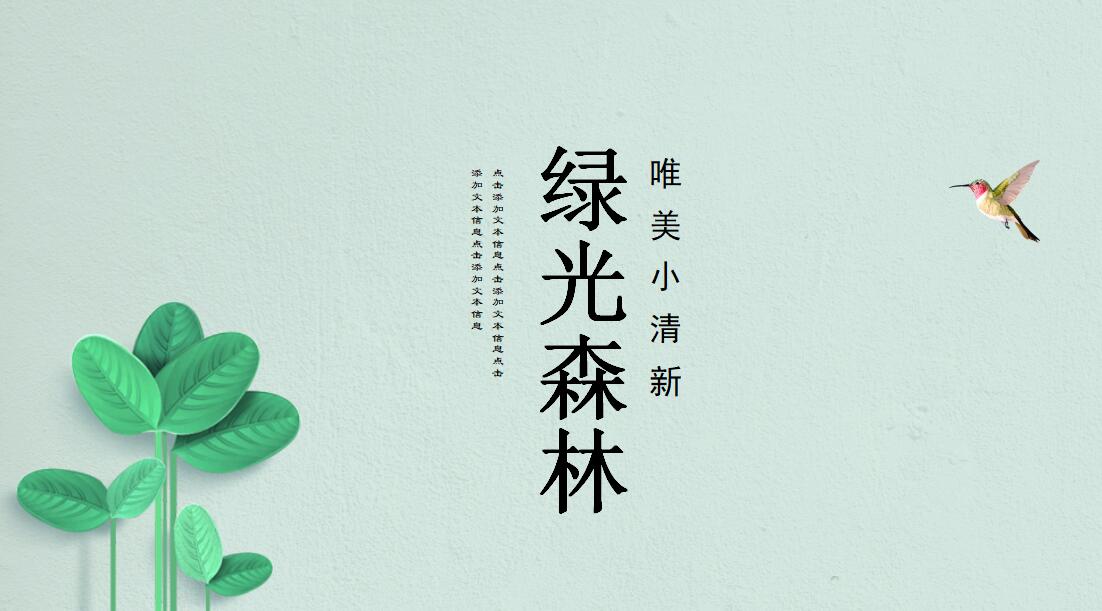 唯美小清新工作总结ppt模板