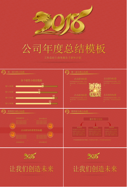 公司年度总结ppt模板