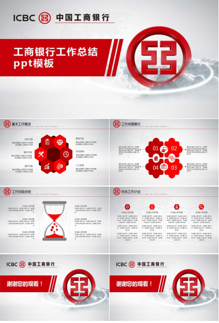 工商银行工作总结ppt模板