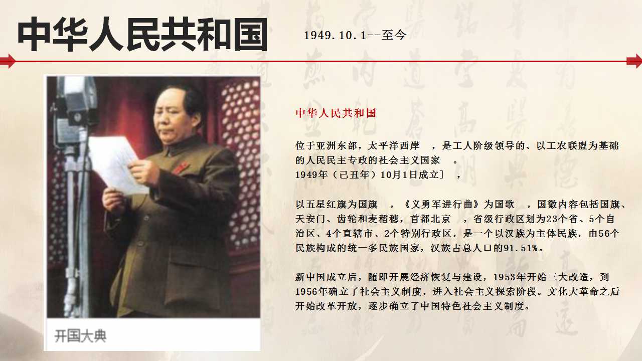 中国历史时间列表ppt模板