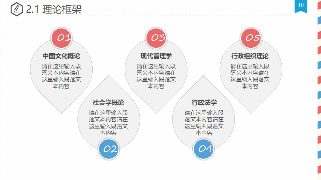 信函式创意风格论文答辩PPT模板